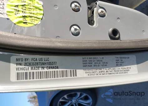 2022 Dodge Challenger R/T from USA, damaged, VIN 2C3CDZBT5NH105377